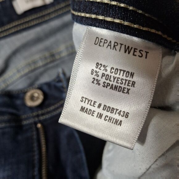 Depart West NOMAD Jeans Mens 40x34 Dark Wash Straight Relaxed Stretch Whiskered - Picture 9 of 11